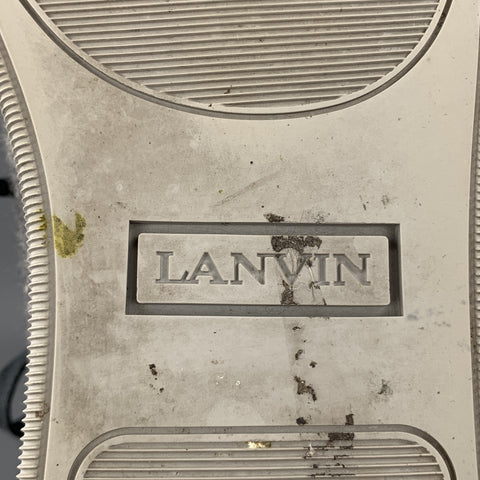LANVIN Size 11  Gray Wool Lace Up Leather Cap Toe Sneakers