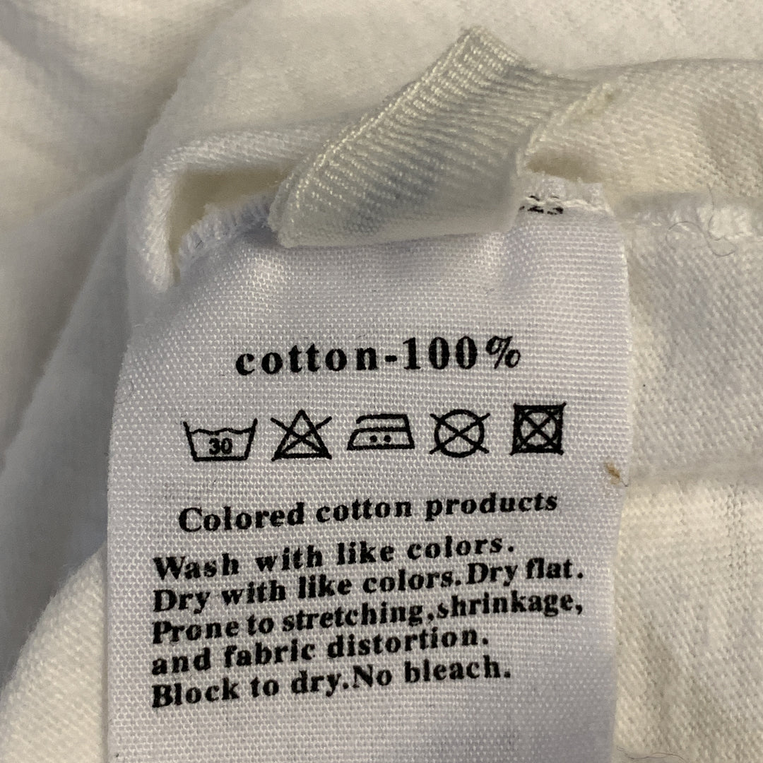 45rpm Size M White Anchor Crest Vintage Effect Cotton Crew-Neck T-shirt
