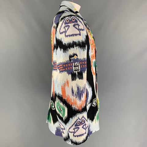 WALTER VAN BEIRENDONCK FW 15 Explicit Beauty Size 46 Multi-Color Jacquard Jacket