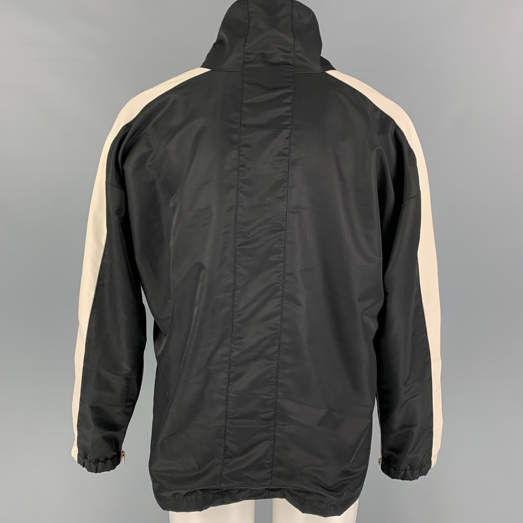 DANIEL PATRICK Size M Black Cream Color Block Polyester Jacket