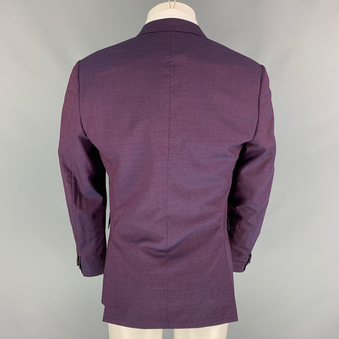 PAUL SMITH Kensington Fit Size 38 Regular Purple Navy Grid Wool / Silk Sport Coat