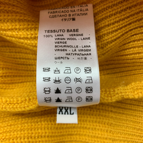 BARENA Taille XXL Pull Col Roulé en Laine Tricotée Jaune