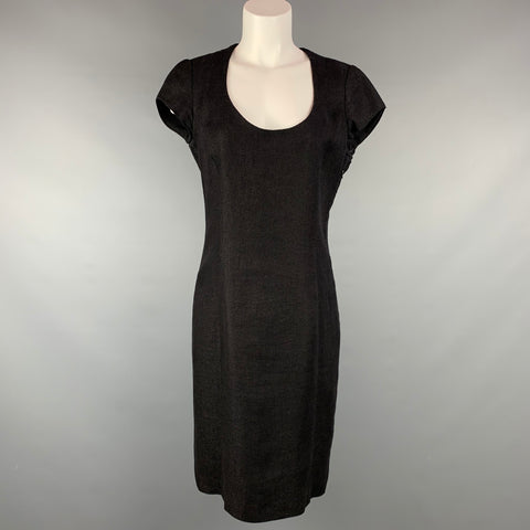 Collection RALPH LAUREN Taille 10 Robe en lin / coton tissé noir