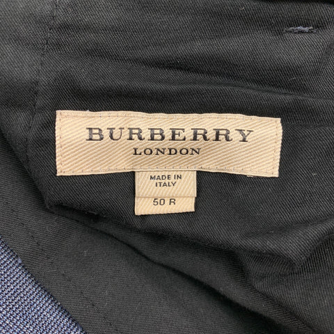 BURBERRY LONDON Size 40 Blue & Gray Textured Wool Single Breasted Suit
