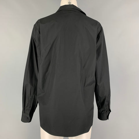 Colección RALPH LAUREN Talla 6 Top informal envolvente de algodón negro