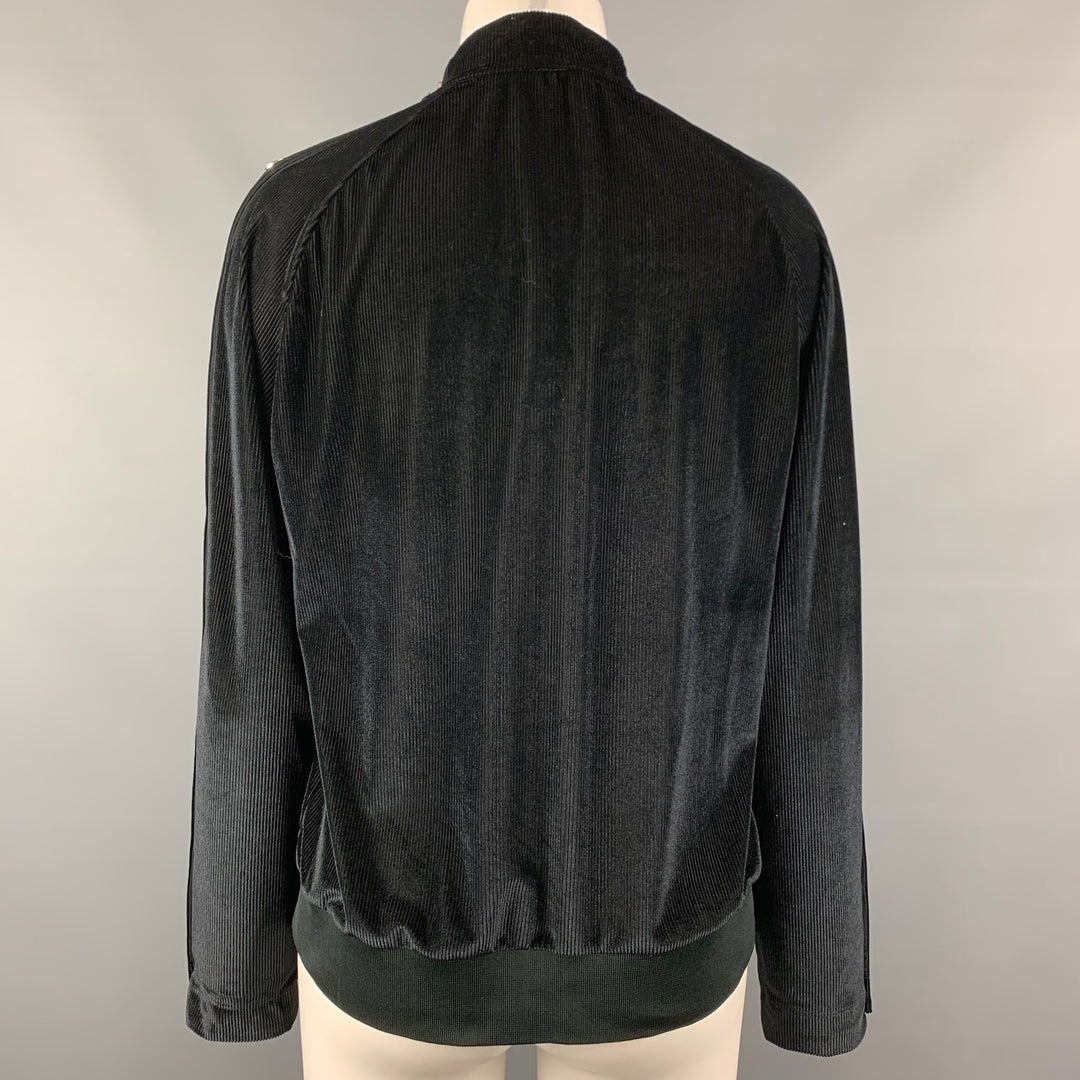 LOVE MOSCHINO Talla 6 Chaqueta bomber con botones a presión de poliéster texturizado negro