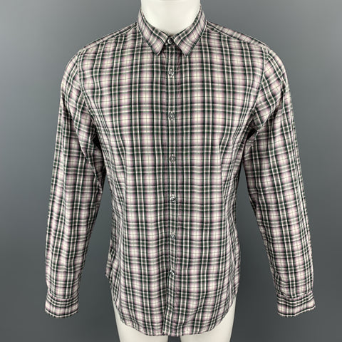 PS by PAUL SMITH Size L Green Window Pane Cotton Long Sleeve Shirt