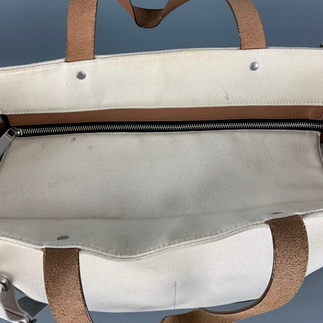 JACK SPADE Cream Navy Color Block Canvas Coated Tote Bags