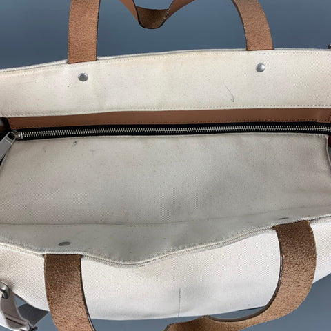 JACK SPADE Cream Navy Color Block Canvas Coated Tote Bags