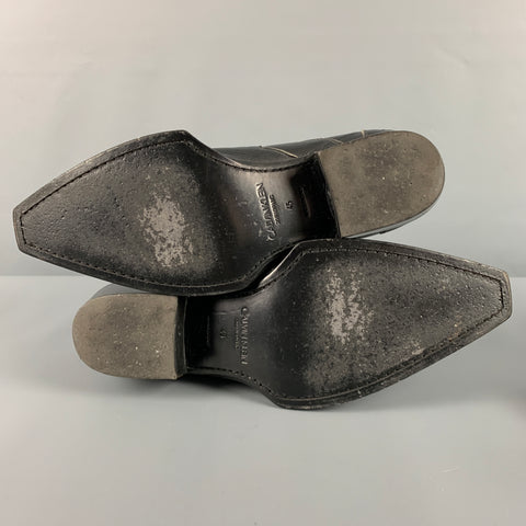 CALVIN KLEIN 205W39NYC Taille 12 Bottes à enfiler en cuir brodé noir