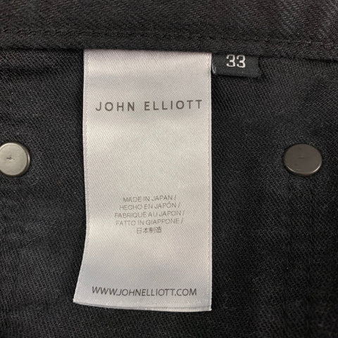 JOHN ELLIOTT Size 33 Black Cotton Button Fly Jeans