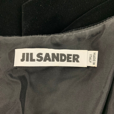 JIL SANDER Size 4 Black Viscose Blend Ruffled Sleeveless Dress