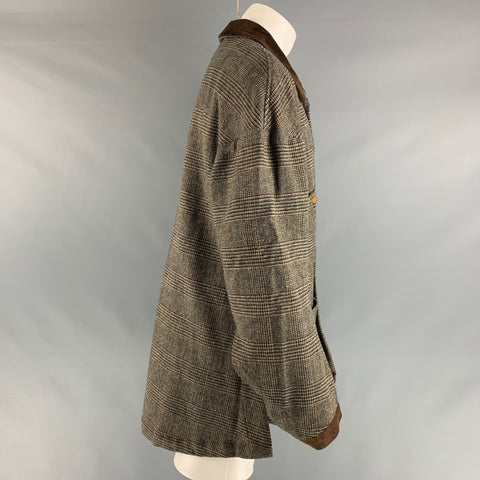 VIVIENNE WESTWOOD MAN Size 40 Brown Black Plaid Lambswool Coat