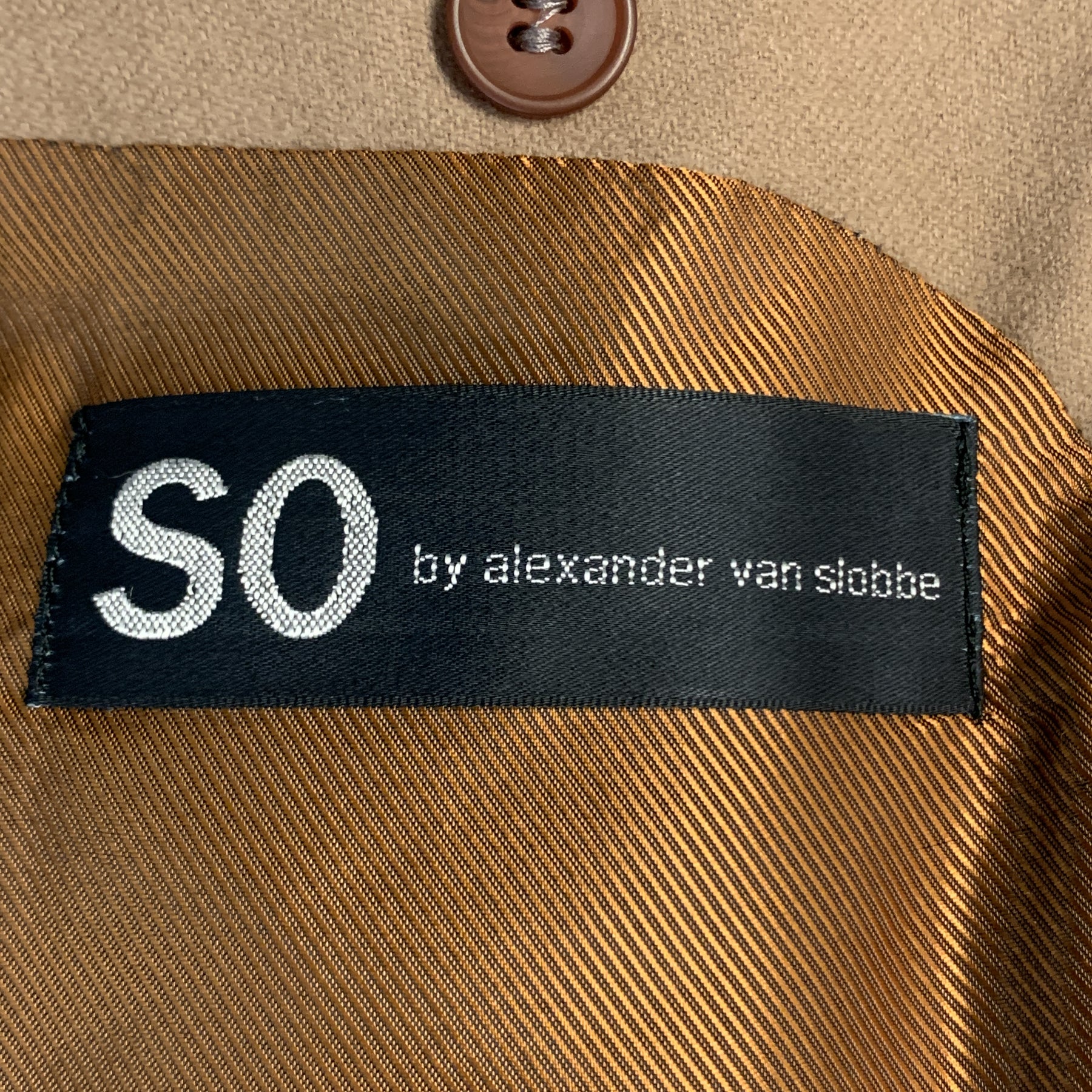 SO by Alexander Van Slobbe 40 Tan Wool Blend Notch Lapel Sport Coat