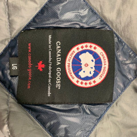 CANADA GOOSE Size L Dark Blue Quilted Nylon Polyester Jacket