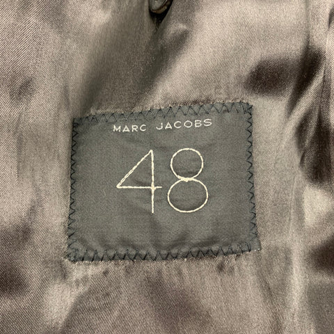 MARC JACOBS Size 38 Black Coated Cotton Blend Buttoned Coat