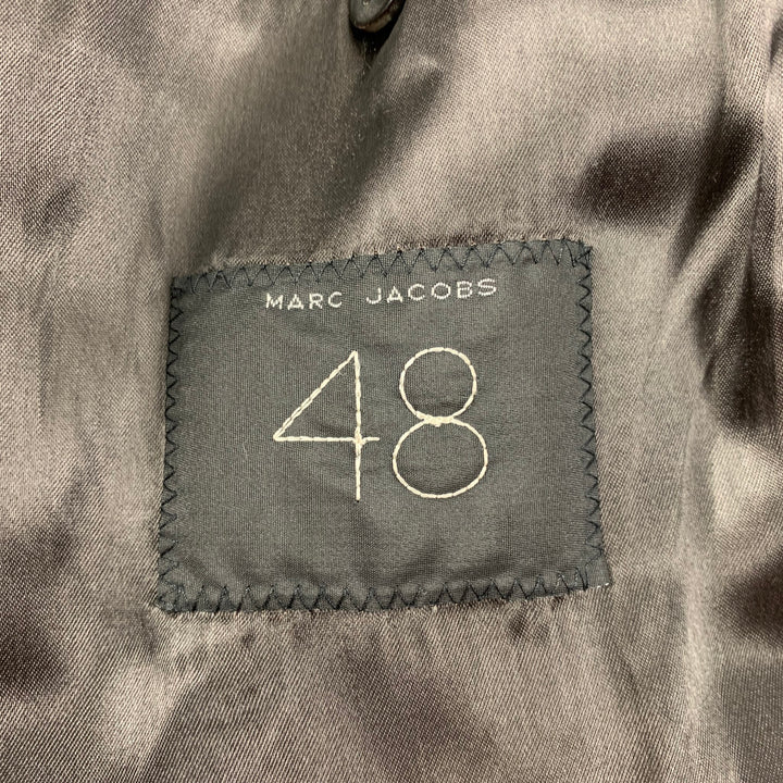 MARC JACOBS Talla 38 Abrigo abotonado de mezcla de algodón revestido negro