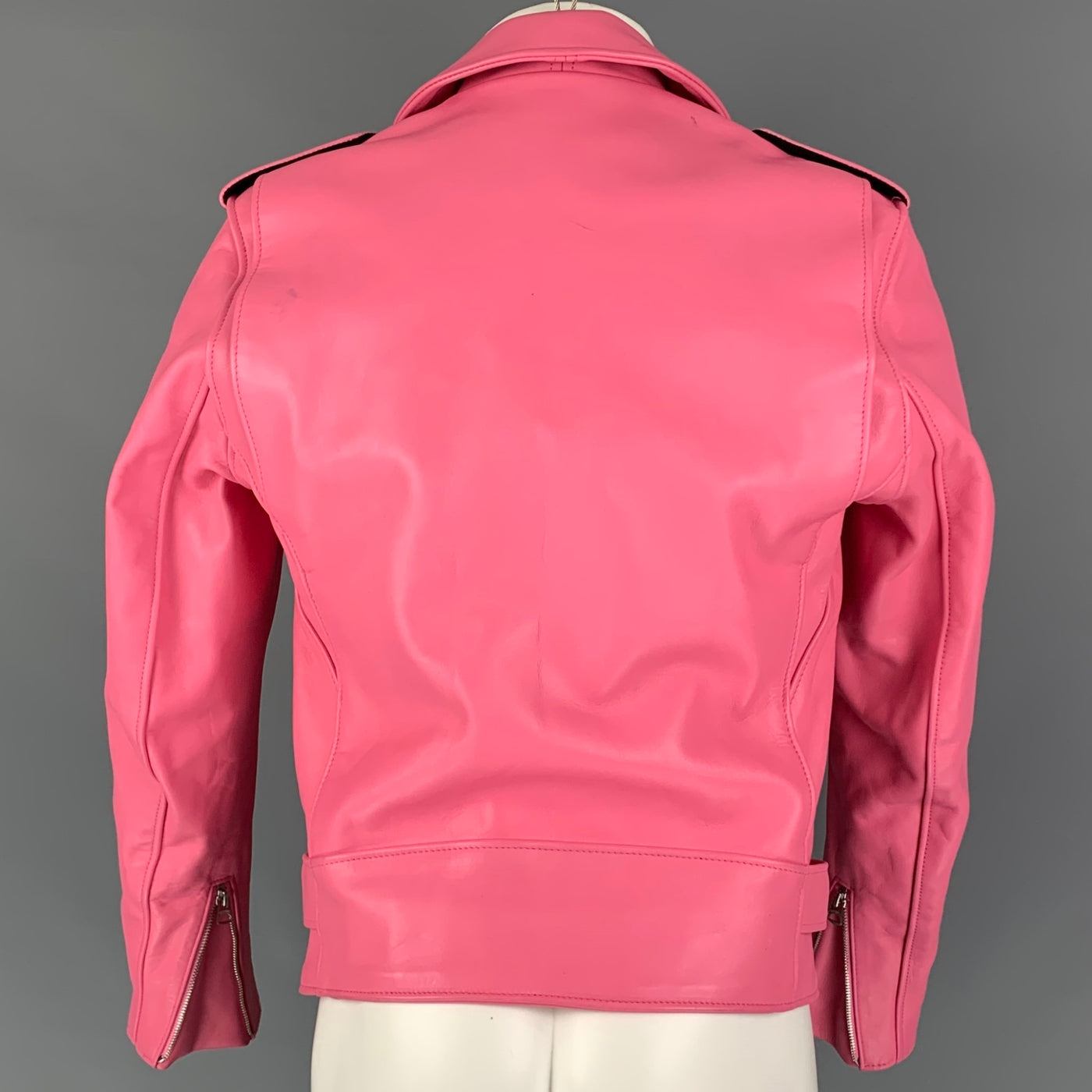 SCHOTT x MARC JACOBS Size S Pink Leather Biker Perfecto Jacket