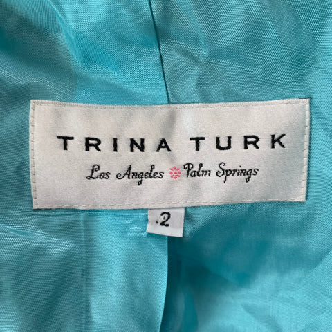 TRINA TURK Taille 2 Veste manches 3/4 en coton multicolore noir