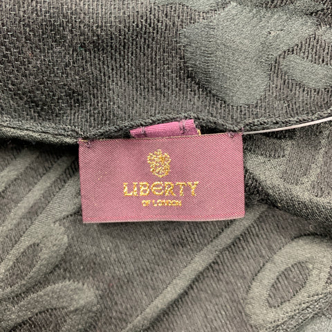 LIBERTY OF LONDON Size One Size Black Jacquard Silk / Wool Fringe Scarf