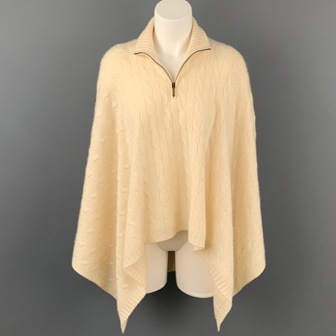 RALPH LAUREN Black Label Taille M/L Crème Poncho Cape en Cachemire