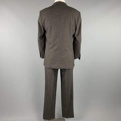 TED BAKER Size 40 Short Charcoal Glenplaid Wool Blend Notch Lapel Suit