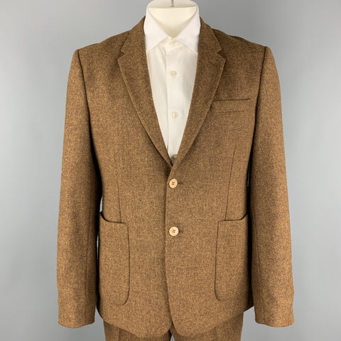 ACNE STUDIOS Talla 44 Traje Marrón Tweed Mezcla Lana Náutico 36 31
