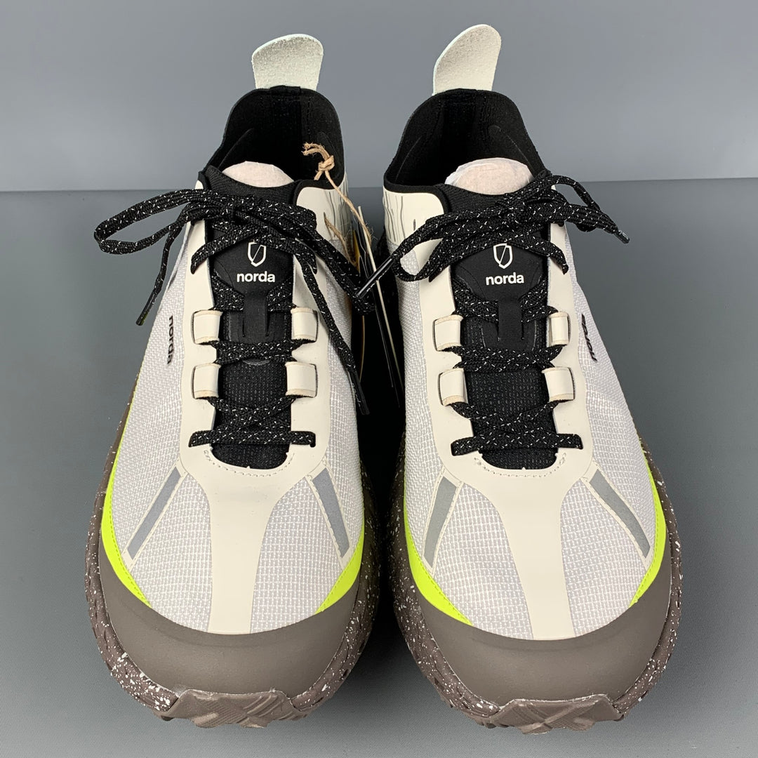 Zapatillas con cordones de poliamida verde gris claro talla 10 NORDA