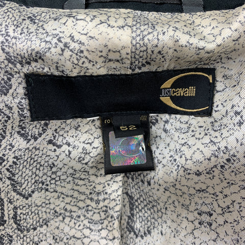 JUST CAVALLI Size 42 Black Stripe Peak Lapel Sport Coat