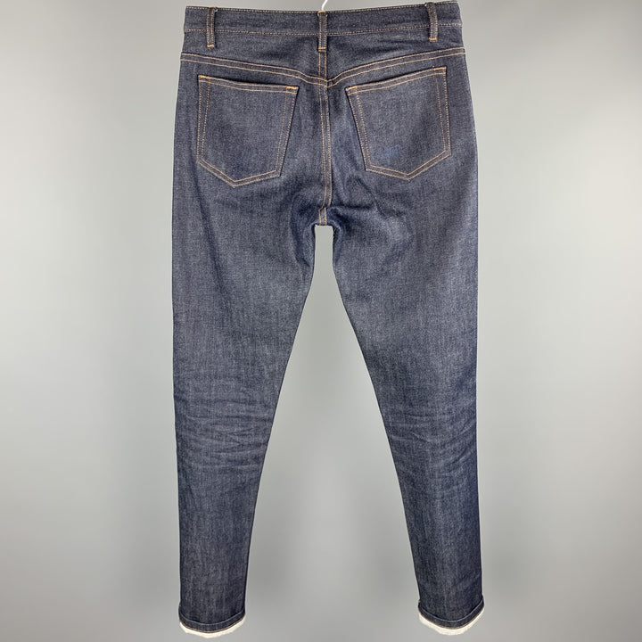 A.P.C. Size 29 Indigo Contrast Stitch Denim Button Fly Jeans
