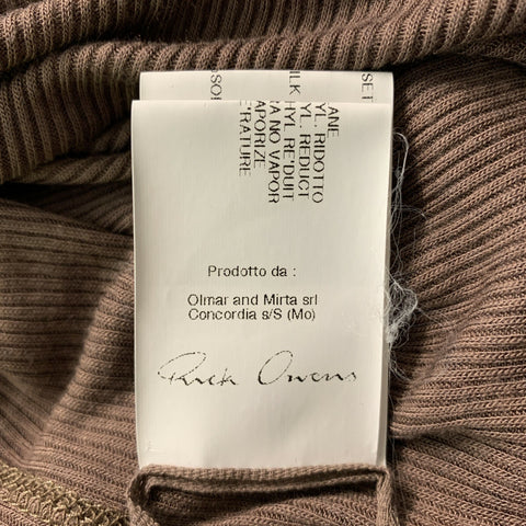 DARK SHADOW Size 6 Brown Viscose & Silk Ribbed T-Shirt