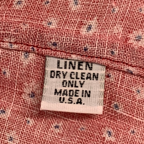 UNIONMADE Size M Red White Floral Linen Short Sleeve Shirt