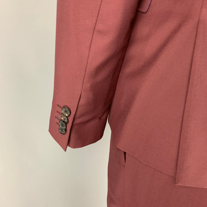 PAUL SMITH Kensington Fit Size 42 Regular Burgundy Wool Mohair Notch Lapel Suit