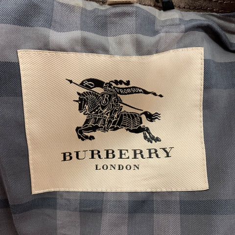 BURBERRY LONDON Size 40 Taupe Leather Single Breasted Belted Coat