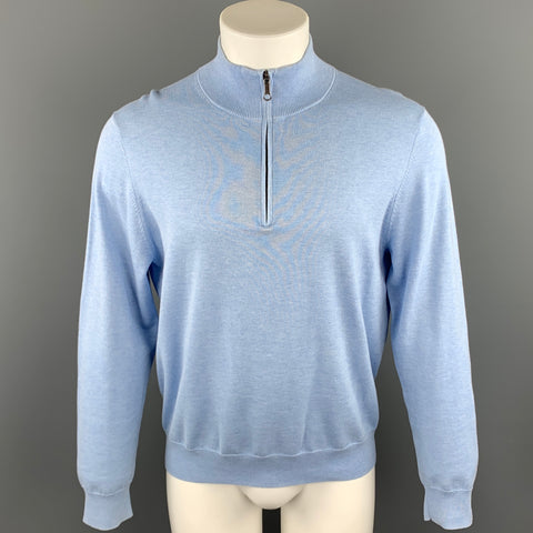 BROOKS BROTHERS Size M Light Blue Cotton Turtleneck Pullover