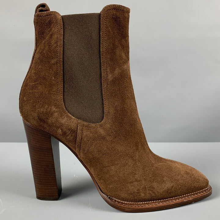RALPH LAUREN Size 11 Brown Suede Ankle Boots