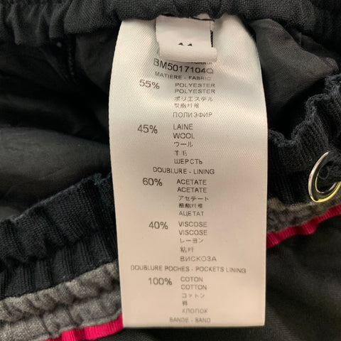 GIVENCHY Size 28 Black Grey Polyester Wool Sweatpants
