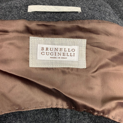 BRUNELLO CUCINELLI Size XXL Charcoal Wool / Cashmere Jacket