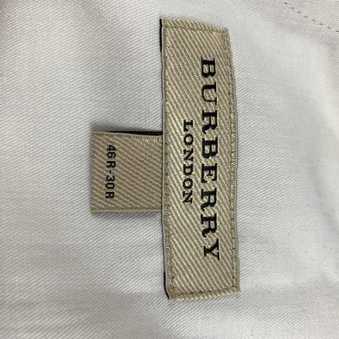 BURBERRY LONDON Size 36 Beige Cotton Notch Lapel Suit