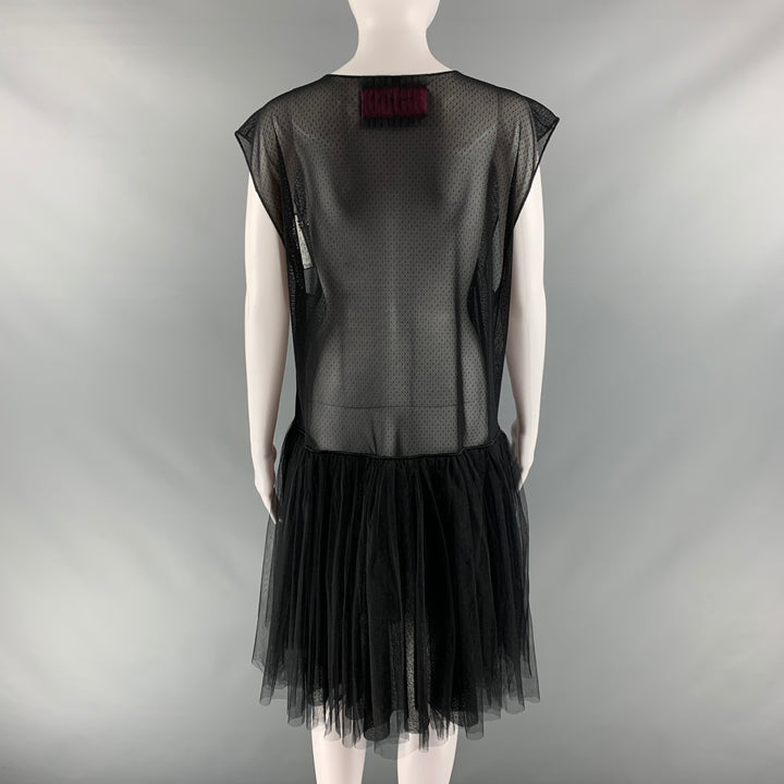 VIKTOR & ROLF Size M Black Polyester Mesh Shift Dress