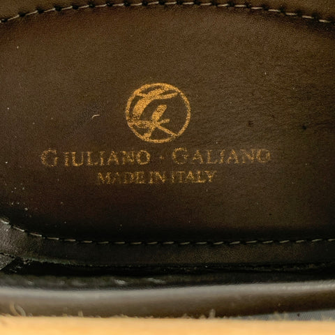 GIULIANO GALIANO Size 10 Black Solid Leather Slip On Loafers