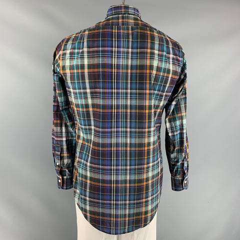 SID MASHBURN Size M Blue Multicolour Plaid  Long Sleeve Shirt