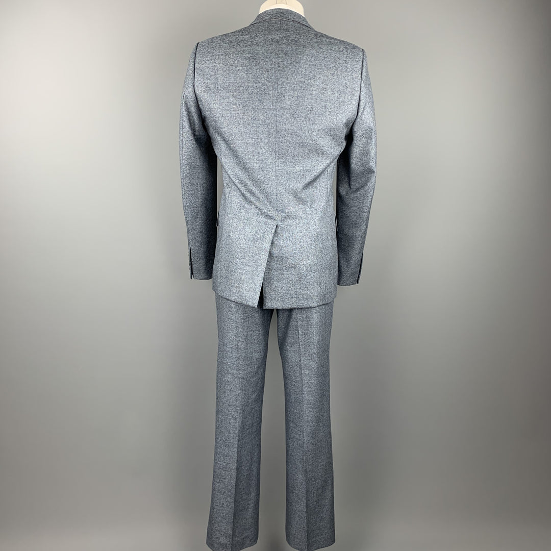 CALVIN KLEIN COLLECTION Size 38 Blue Heather Wool Notch Lapel Suit