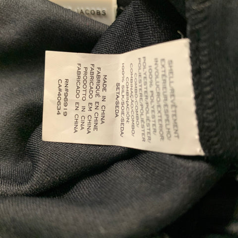 MARC JACOBS Vestido con cinturón liso de poliéster negro talla 4