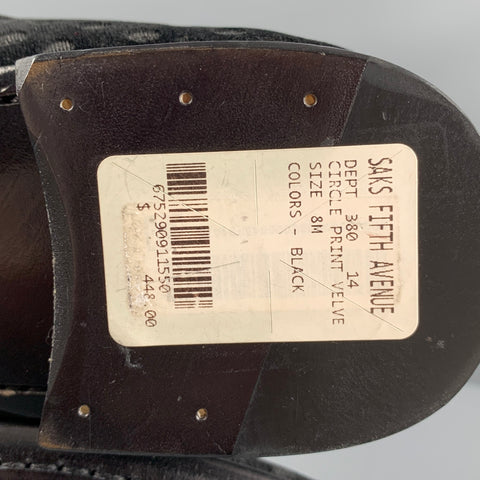 MAGNANNI Size 9 Black Polka Dot Velvet Slip On Loafers