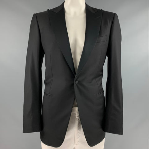 ERMENEGILDO ZEGNA Taille 40 Manteau de sport à revers en laine noire