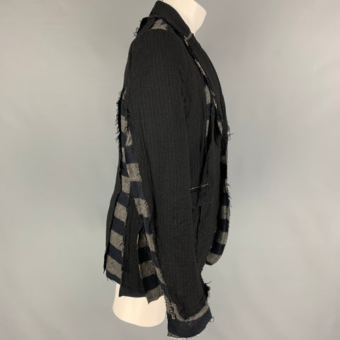 MAISON MIHARA YASUHIRO Size 36 Black Grey Mixed Fabrics Jacket