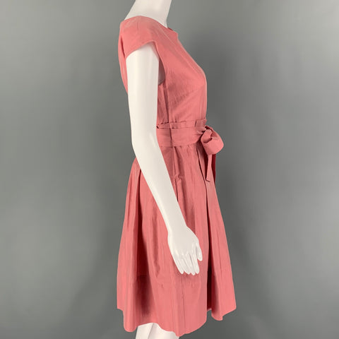 WEEKEND by MAX MARA Vestido plisado de seda de algodón rosa talla 4