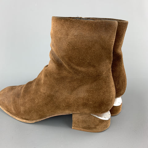 ALEXANDER WANG Size 6 Brown Suede Cutout Heel KELLY Boots