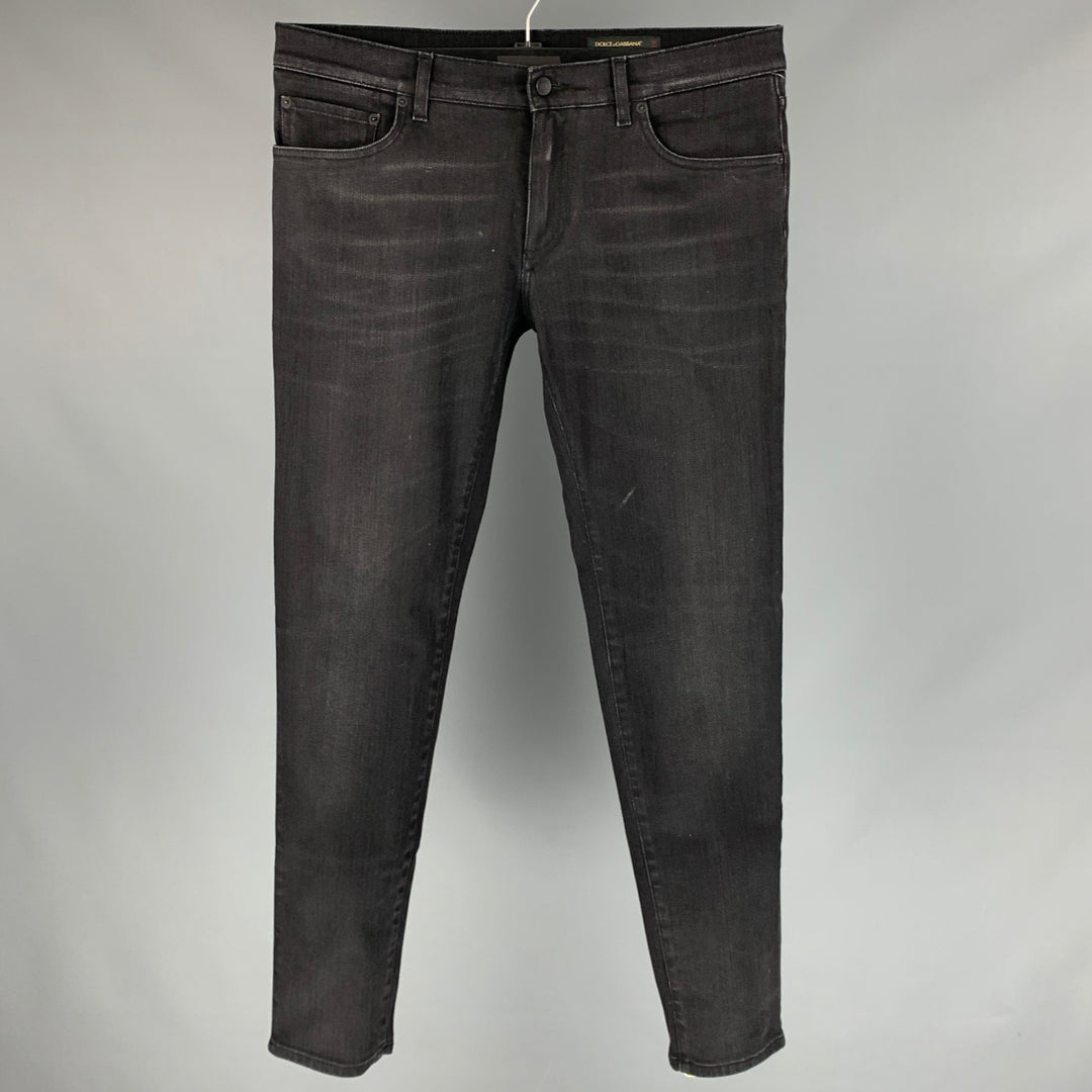 DOLCE & GABBANA Stretch Size 36 Black Wash Denim Zip Fly Jeans